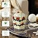 50 Pack 5 oz Square Dessert Cups with Spoons, Clear Plastic Parfait Cups for Party, Mini Serving Shooter Appetizer Cups, Dessert Shot Glasses for Tasting Samples Fruit Ice Cream