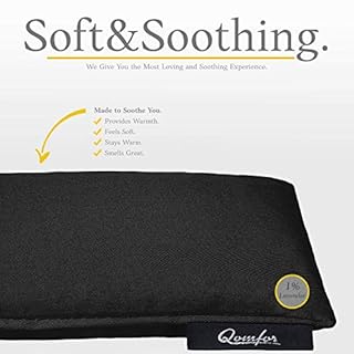 Qomfor Large Wheat Bag for Pain Relief - Microwavable Heat Pack with Lavender - Flexible Heat Pad for Back, Neck, Shoulder, Period Pain Relief - Soft & Soothing Heated Neck Warmer (Black)
