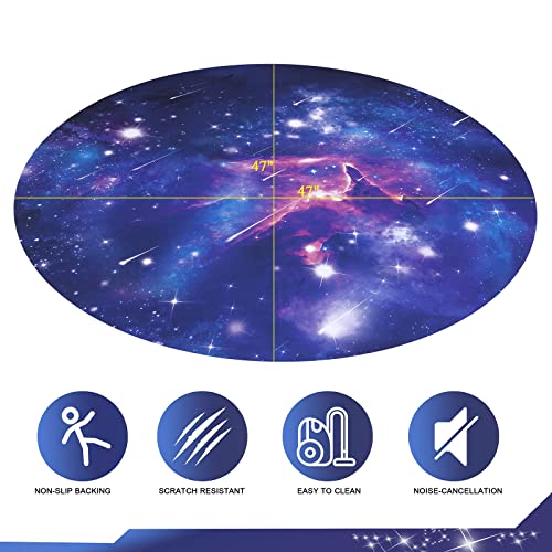 Hiiarug Chair Mat For Hardwood Floor Anti-Slip Office Chair Mat For Carpet Desk Chair Mat Computer Chair Mat Floor Protector For Office Gaming Room (Round 47", Blue) #TOP3