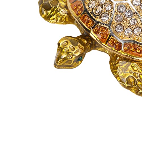 Qcwwy Tortoise Jewelry Box, Cute Turtles Ornament Box Shiny Delicate Bedroom Unique Decoration for Home Office - Image 3