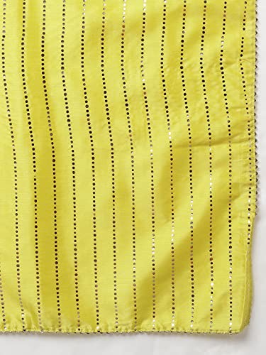 Image of Vaamsi Women's Poly Silk Embellished Solid Straight Kurta Pant with Dupatta