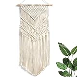 Makramee Woven Wandbehang, Boho Wanddeko Wandteppich Chic Böhmische Tapisserie Gewebte für Haus Home Decor41cm (W) x 84cm (L)