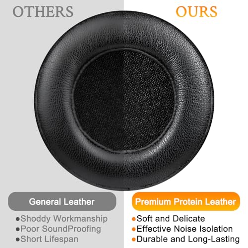 Almohadillas para auriculares SOULWIT Professional, repuesto para Beats by Dr. Dre Mixr, con cuero proteico más suave y espuma aislante de ruido - Negro miniatura 6