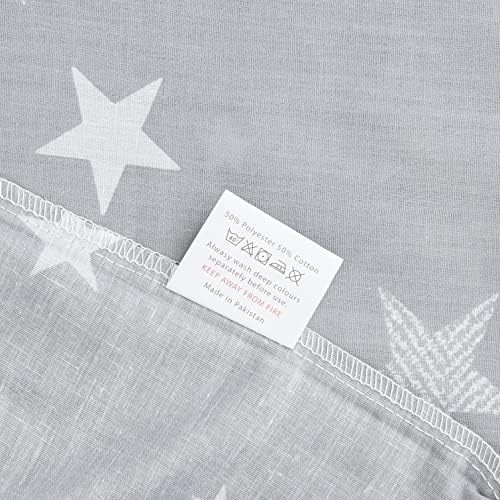 Dreamscene Galaxy Stars Duvet Cover with Pillowcase Kids Reversible Charcoal Bedding Set, Silver Grey, Single