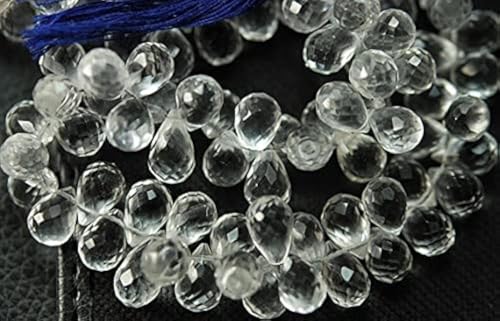 Cristal de roche quartz perles gouttes facettées de luxe pour création bijoux
