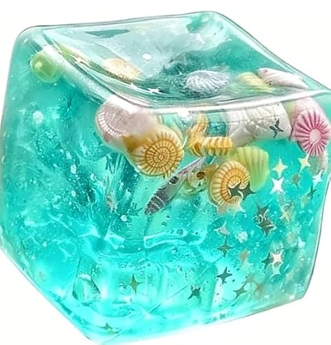 1 PCS Ice Cubes Stress Balls, Ice Cubes Marine Shells Squishies Toy,Soft Slow Rise Squishy Stress Relief Sensory Toy, Stretchy Fidgets Toys,Calming Anxiety Relief Hand Grip Bal(1 PCS)