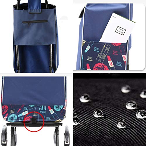 Wiederverwendbare Einkaufstasche/Einkaufswagen, Falten Kompakt Abnehmbare Tasche Tragbar Stark Einkaufstrolley (Farbe… – Bild 3