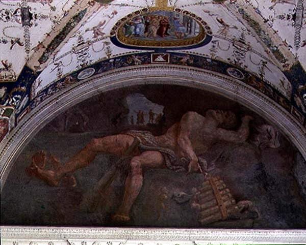 Détail de la loggia de Lunette Giulio Romano : habillez vos grands murs blancs de salon