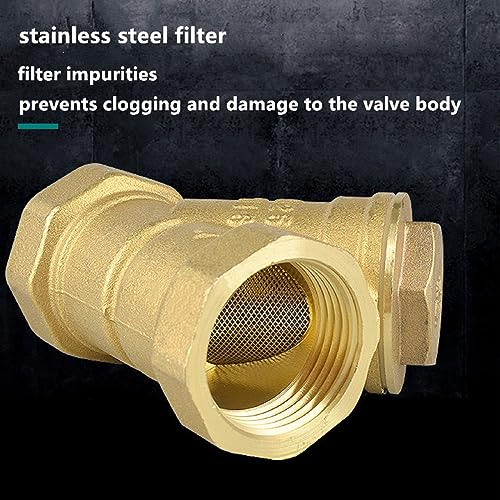 Image of 1 /2 inch BSPP Y Shaped Brass Strainer Filter Valve, 1 /2 inch Female Thread Connector Valve Pipe Fittings Adaptor Connector for Water Oil Separation