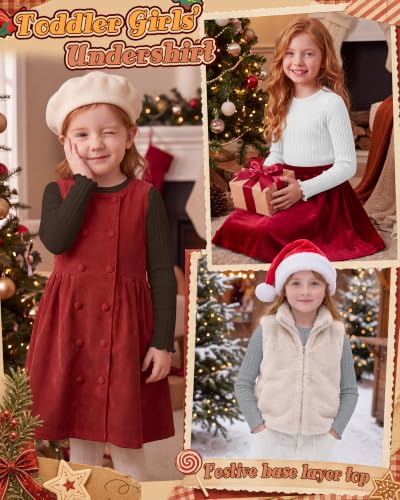Image of 3 Pack Toddler Girls Cute Long Sleeve Cotton Shirts