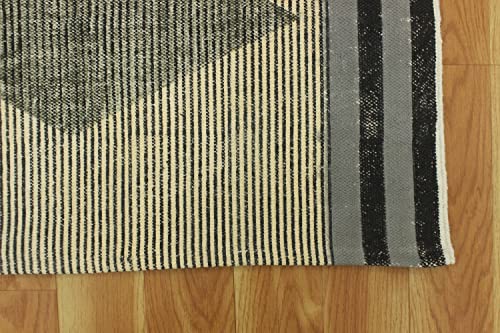 Tapis bohème en coton imprimé main chambre et entrée 1,5m