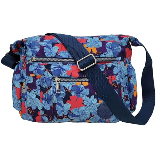 Sac bandoulière en nylon léger pour femmes avec rangements multiples GFM NCB-2