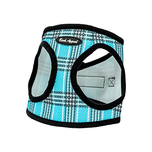Bark Appeal Step-In Dog Harness, Mesh Step In Dog Vest Harness For Small & Medium Dogs, Non-Choking With Adjustable Heavy-Duty Buckle For Safe, Secure Fit – (Small, Blue Plaid) #TOP2