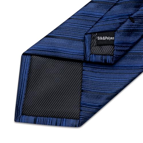 Image of DiBanGu Mens Solid Color Tie and Pocket Square Set Woven Silk Plain Necktie & Handkerchief for Men Wedding Party Formal