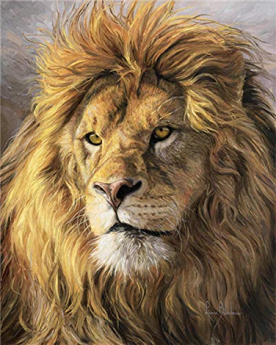 Paint by Numbers for Adults Realistic Roaring Lion Head Animal 3 Digital Oil Canvas Painting Kits for Adults Children Kids Birthday Wedding New Accommodation Decorations Gifts 1620Inch