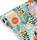Rollo de Papel Regalo Flores Primaveral 62cm x 80m Bobina Grande Resistente - Regalos Eventos Decoración Tiendas Comercios - FP Fiesta Paper