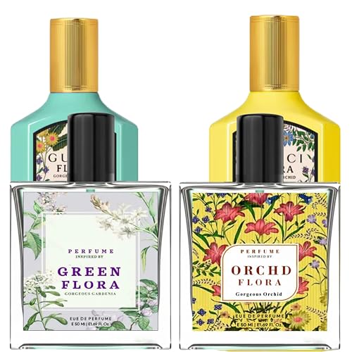 Image of WONJU Elegant Perfume Pair for Women and Men featuring Green Flora and Orchid Flora Inspired Fragrance, Luxury Long Wear Eau De Parfum for Modern Daily Use