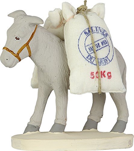 Arterra - Santons de Provence - Âne chargé de Farine Les Blancs Collection 7 cm