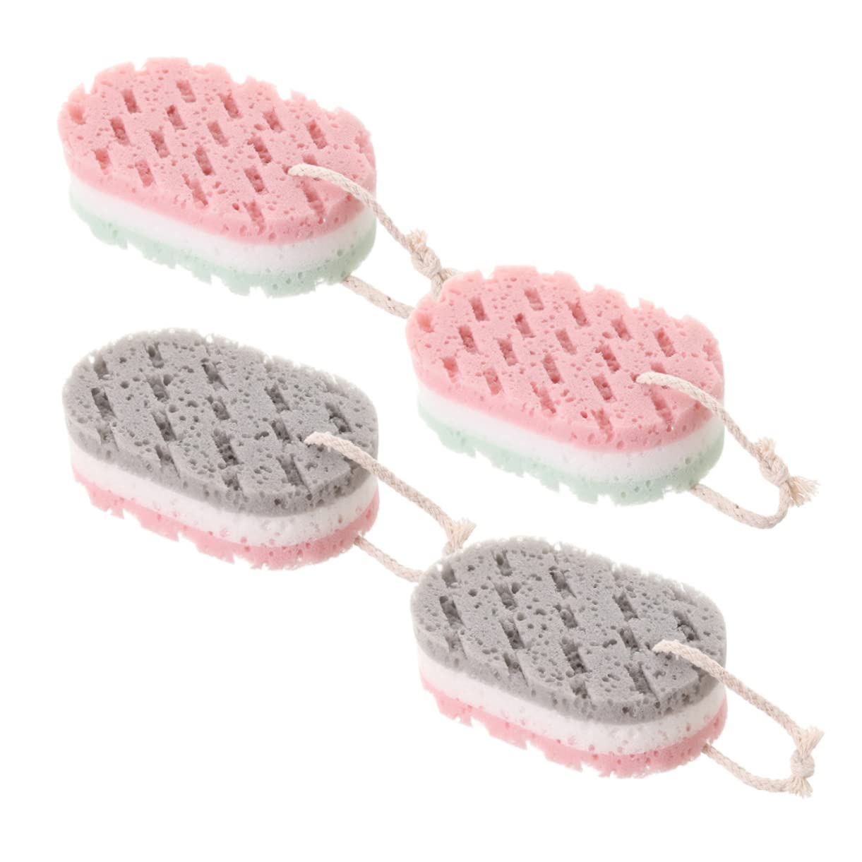 Healeved 12piezas Esponjas De Baño De Tres Toalla Exfoliante Para Depurador De Espalda Herramienta De Limpieza Corporal Para Uso Casa Aleatorios