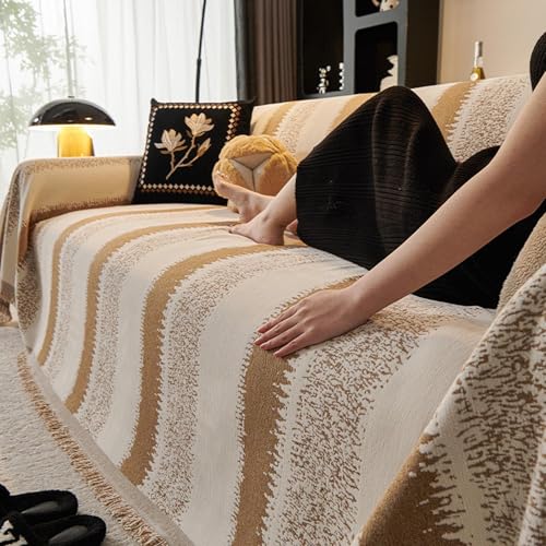 Couverture de canapé lavable contre les griffes de chiens jeté chenille