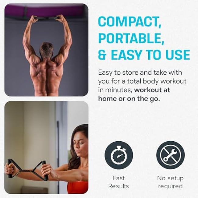 Iso-Bow Pro by Bullworker | The Isometric Pocket-Companion for Strength Training, Stretching, and Working Out. Use self-Resistance to circulate Blood Flow, Pump Muscles. Yoga or Pilates Exercises.