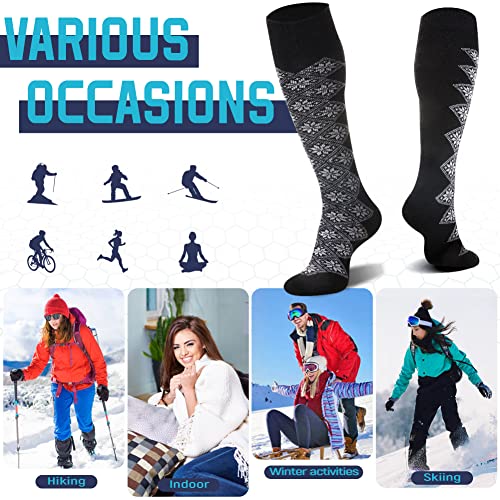 Image of DoSmart Womens Winter Warm Knee High Socks Ladies Wool Cozy Thick Hiking Skiing Comfy Thermal Boot Long Socks 2 Pairs