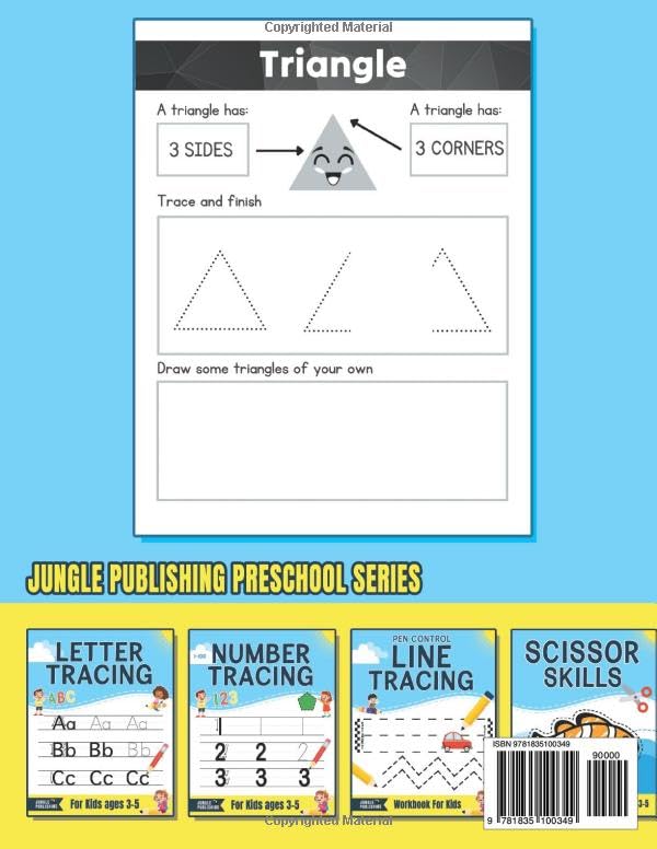 Shape Tracing Book for Kids ages 3-5: Preschool Workbook for age 3-4, 4-5 | Pre K and Kindergarten Math Activity Book for Learning Shapes (Jungle Publishing Preschool Series) - Image 2