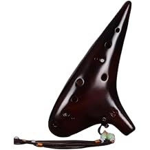 Ocarina Musical Instrument, 12 Hole Ocarina Alto C Wind Musical Instrument, Easy to Operate, Beautiful Sound, Professional Ceramic, Songbook, Neck Cord Included, Carrying Bag, Practical Type for