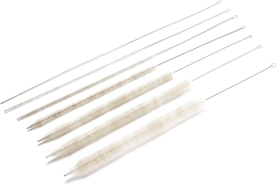 18 Inches Long Wool Tube Brush for Cleaning Glass Graduated Dropper Pipettes, Endoscope, Straw, Tea and Coffee Spouts,Vases, and Glasses Tip (4PCS)