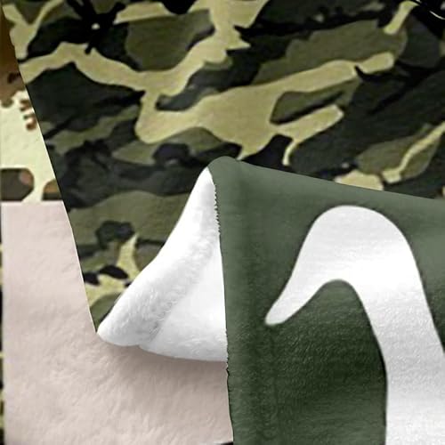 Feelyou Deer Duck Cowhide All Season,Bed Blanket Hunting Camo Theme Plush Throw Blanket, For Kids Decor Wildlife Decor Flannel Fleece Blanket Green Wild Theme Throw 50"X60" #TOP4