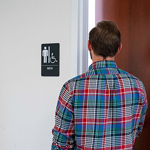 Men's Handicap Restroom Signs, Ada-Compliant Bathroom Door Signs For Offices, Businesses, And Restaurants | Made In Usa #TOP2