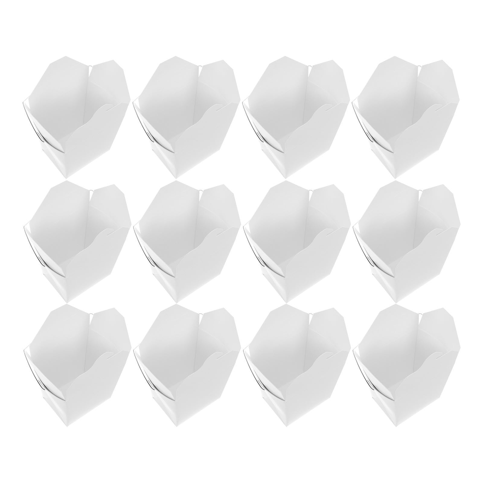 ABOOFAN 50 Piezas Caja de Comida China para Llevar, Cajas de Comida China, Asa de Alambre, Hierro y Papel, Blanco, Conserva la Frescura, para Profesionales y Estudiantes, para Almuerzos