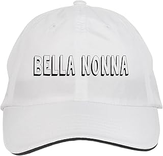 Makoroni - Bella Nonna Hat Adjustable Cap, DesS57 White