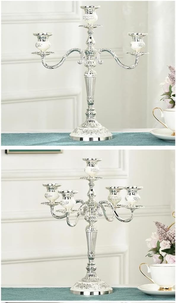 Nuevo Candelabro de Piso de Metal para Velas cónicas, portavelas con diseño de Cabeza 3/5, Centro de Mesa Decorativo para Mesa, Mantel, Boda Portavelas