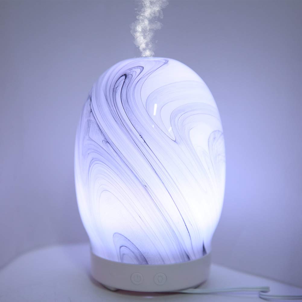Diffusore e umidificatore di oli essenziali per aromaterapia ad ultrasuoni da 100 ml con luce notturna a LED, spegnimento automatico, funzionamento silenzioso per camera da letto