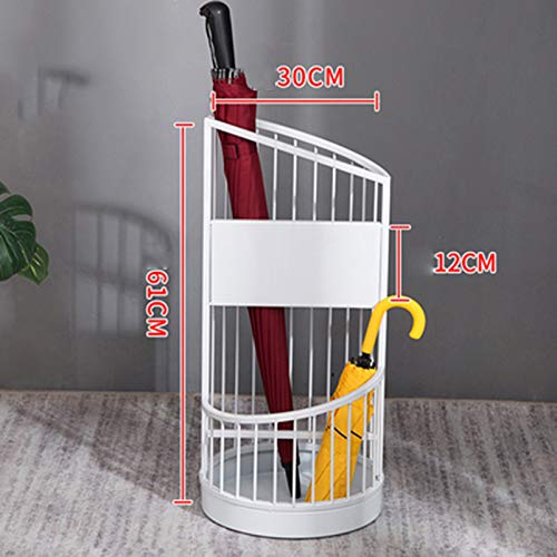 Porte-parapluie maison et bureau anti-gouttes en métal blanc - 4