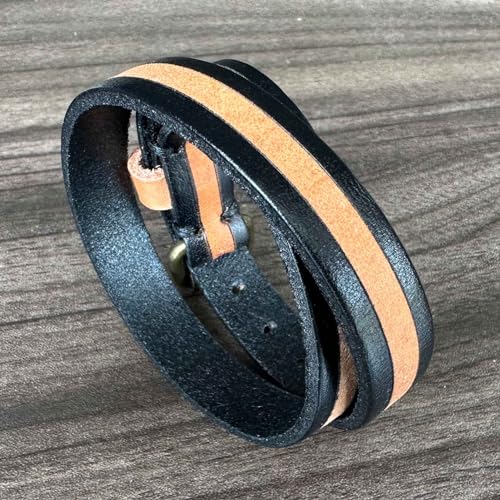 Image of Punk Rock Adjustable Belt Buckle Wristband Print Pattern Thin Pu Leather Cuff Bracelet