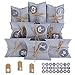 Ulikey Calendario Avvento, 24 Scatole Regalo Natale per Il Calendario dell'Avvento con 1-24 Adesivi numerici, Calendario dell'Avvento Sacchetto Regalo di Natale (Argento)