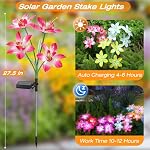 Solar Garden Lights, 5 Pack Lily Flower Waterproof, 7-Color Changing - Image 3
