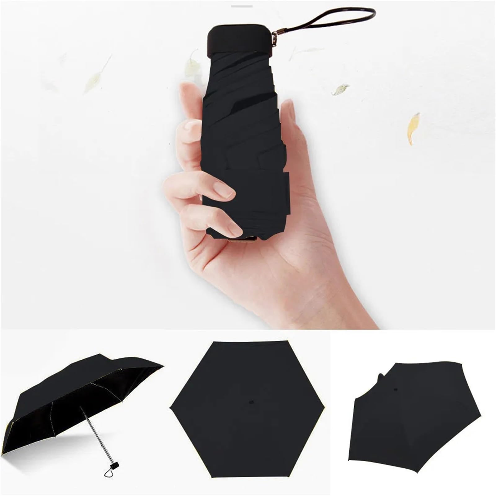 Płaski mini parasol kieszonkowy parasol przeciwsłoneczny UV parasol podróżny lekki