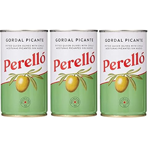 Perello Gordal Pitted Green Olives, 3 x 350g Cover