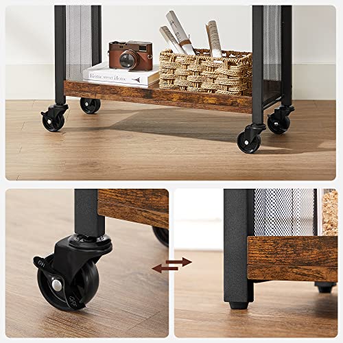Vasagle Serving Cart, Slim Kitchen Cart For Narrow Spaces, Rolling Storage Cart And Organizer Utility Cart With Wheels, Easy Assembly, For Kitchen, Bathroom, Rustic Brown And Black Ulrc66Bx #TOP6