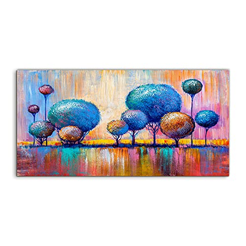Tableau acrylique nature arbres forêt Coloray 100x50cm pour salon et décoration murale chambre