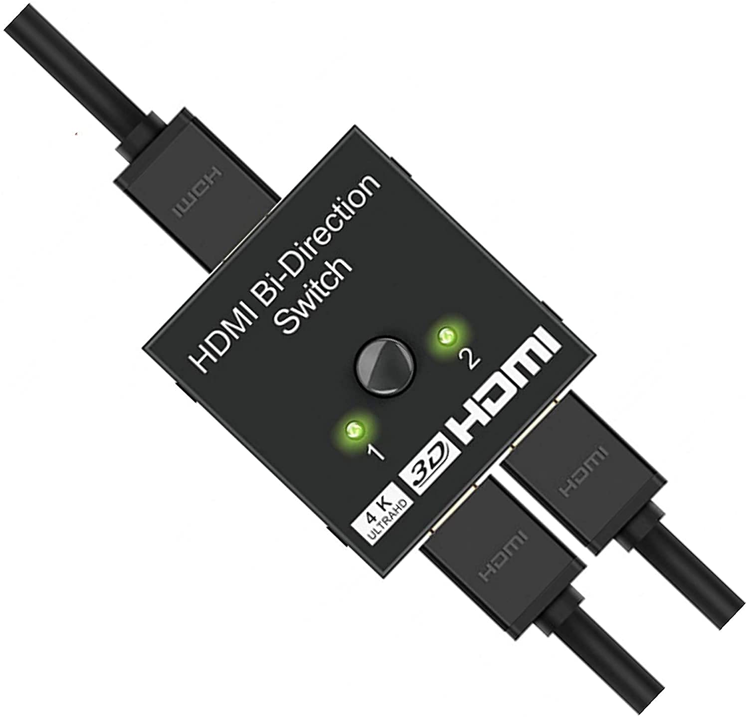 atdaraz HDMI 4K Switch/Splitter- 2 Port Bi-Directional Manual Button HDMI Switch 2 in 1 Out or 1 in 2 (Black, Pack of 1)-image-26