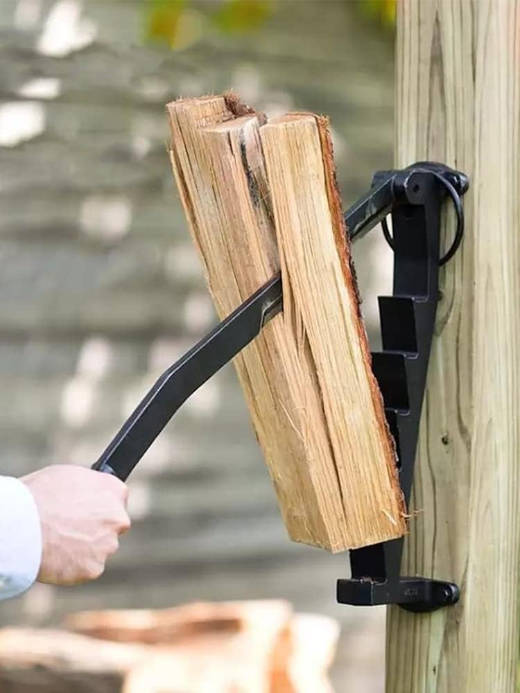 Wall Mounted Firewood Splitter Manual Kindling Maker Splitter Portable Fire Wood Kindling Splitter Metal Firewood Log Splitter Wood Splitter Carbon Steel Firewood Separation Tool for Indoor(#1)