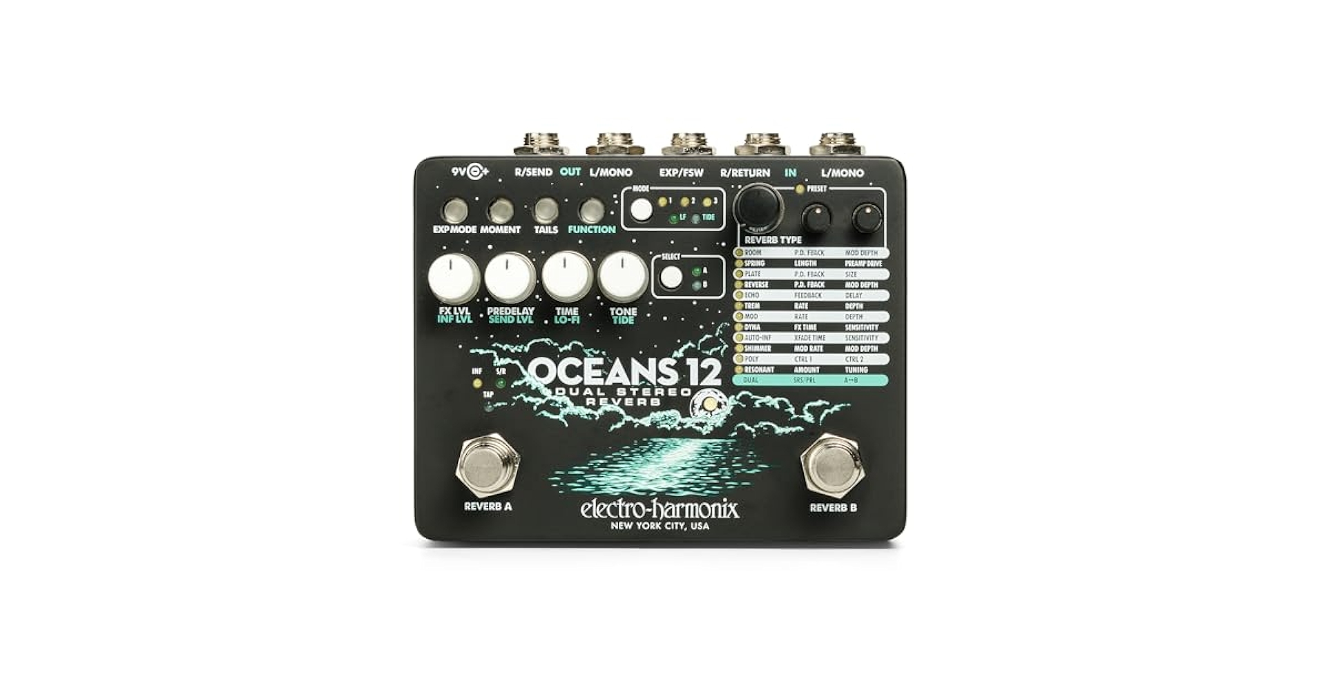 ギター ElectroHarmonixOCEANS12 DualStereoReverb Oceans 12 | Dual Stereo Reverb - Electro-Harmonix
