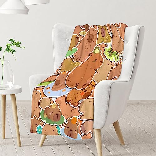 Blanket Gifts - 40"x50" Cute Throw for Kids, Girls - Brown Soft Fuzzy Blankets for Couch & Sofa