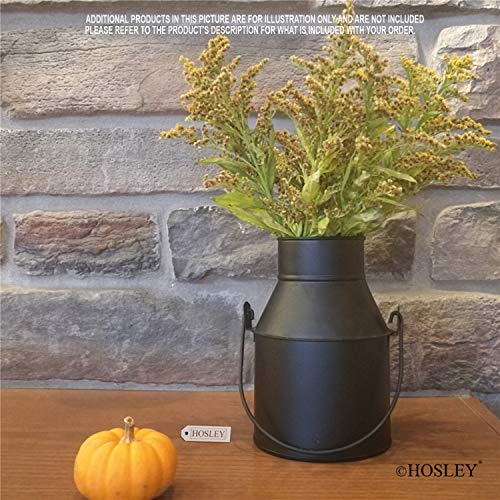 Hosley Set Of 2 Black Zinc Jug Vases/Planters 7 Inch High. Ideal Floral Vase Gift For Wedding Special Occasion Home Office Dried Floral Arrangements O5 #TOP1