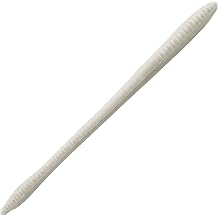Soft Plastic Worm Lures for Bass Fishing, 6 inch Finesse Ribbed Worm Bait for Drop Shot, Shaky Head, Neko & Texas Rig, Natural Fall, Salt Infused, 12-Pack