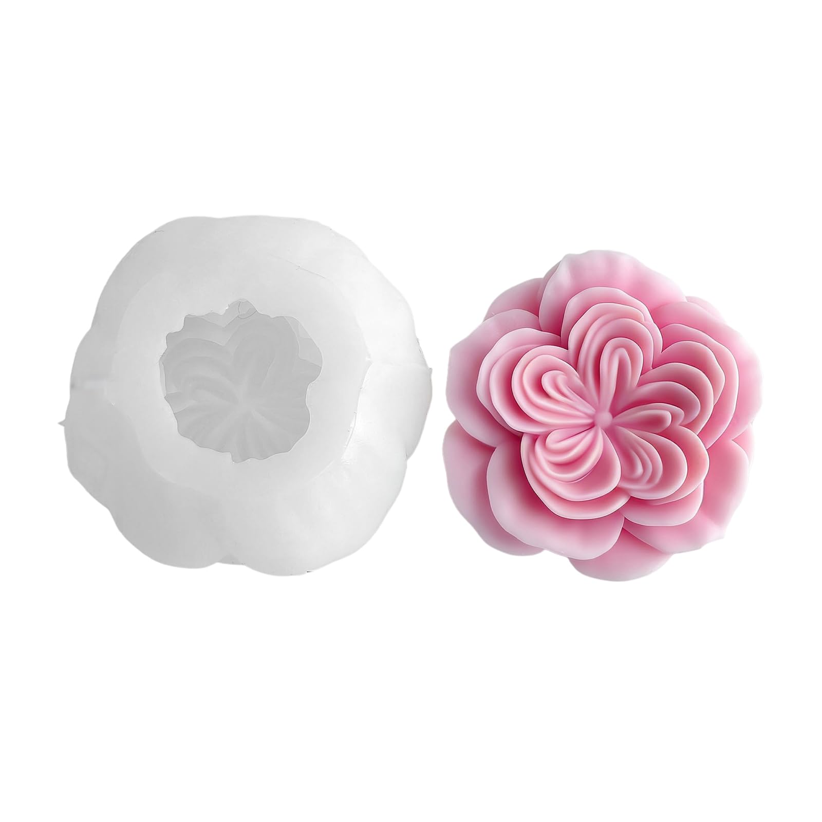 Oxxggkao Rose Flower Mold for and Casting Projects, Flexible Silicone Single Cavity Mold for Resin and Plaster Floral Casting Hobby Wax Resin Flower Plaster Soap Pouring Rose